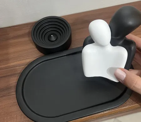 جاعودی سنگی طرح عشق مدل MD043-A مجموعه 3 عددی