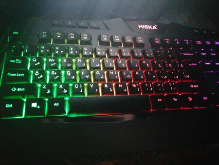 کیبورد گیمینگ هیسکا مدل HX-KEG400 RGB، سوییچ ممبران، Full-Size نورپردازی RGB
