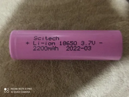 باتری لیتیوم یون قابل شارژ آ اس دی مدل 18650 ظرفیت 2200 میلی آمپر ساعت