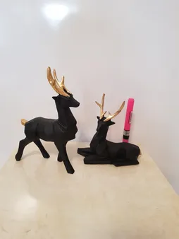 مجسمه طرح گوزن مدل HE-84 مجموعه 2 عددی