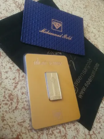 شمش طلا 24 عیار طلای محمد طرح برج میلاد مدل M-M-1