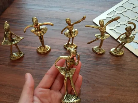 مجسمه برنزی طرح گروه بالرین مجموعه 6 عددی