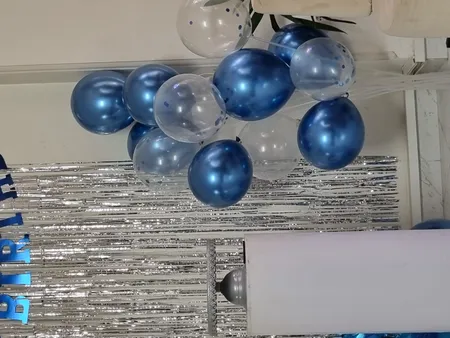 استند بادکنک و بادکنک مستر تم طرح کروم نیو پلاس مجموعه 8 عددی