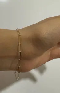 تجریه خرید دستبند زنجیری طلا 18 عیار زنانه ناریا مدل هرمس کد M11