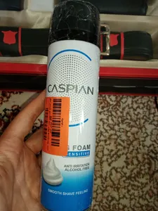 تجریه خرید فوم اصلاح کاسپین مدل  Sensitive Skin حجم 200 میلی لیتر