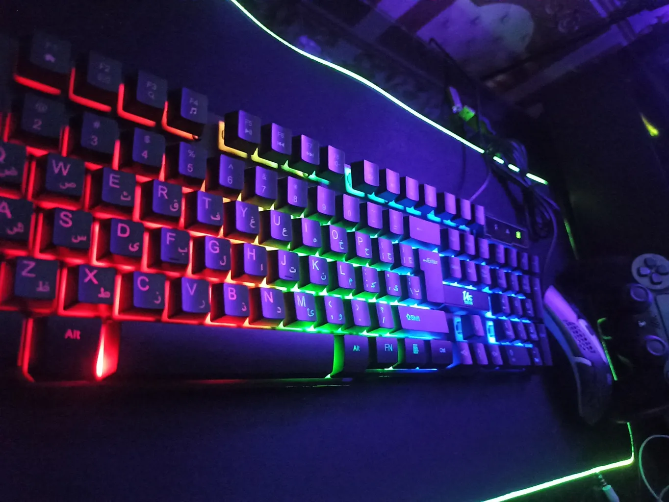 کیبورد و ماوس گیمینگ یوسیتک مدل CO 3080G، سوییچ ممبران، Full-Size، نورپردازی RGB