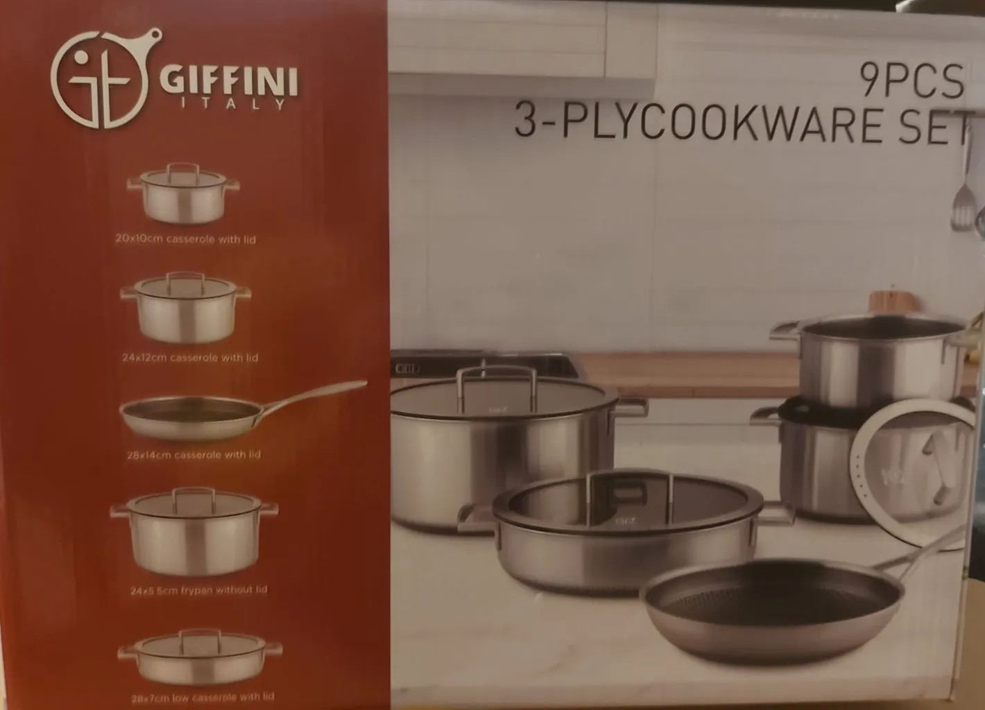 سرویس قابلمه و تابه 9 پارچه استیل جی فی نی مدل 09