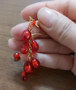 تجریه خرید نیم ست زنانه مدل خوشه یاقوت طرح دانه انار کد Ary4-33