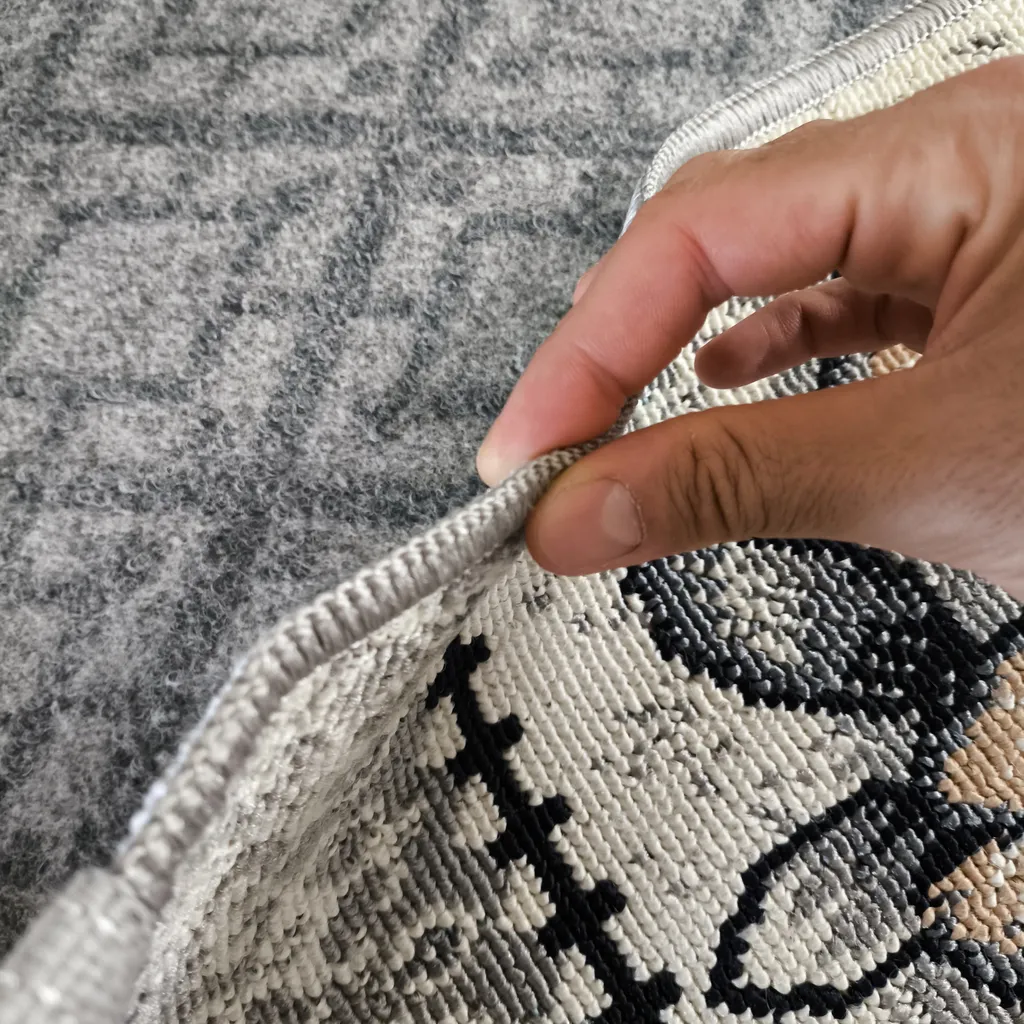 گلیم ماشینی سهند مدل GJZ0.0Z زمینه نقره ای