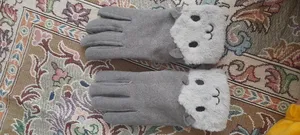 تجریه خرید دستکش زنانه مدل خرگوش کد 00652 رنگ طوسی