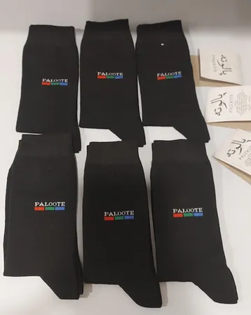 جوراب ساق بلند مردانه پالوته مدل PM-WIN-BLK-6666