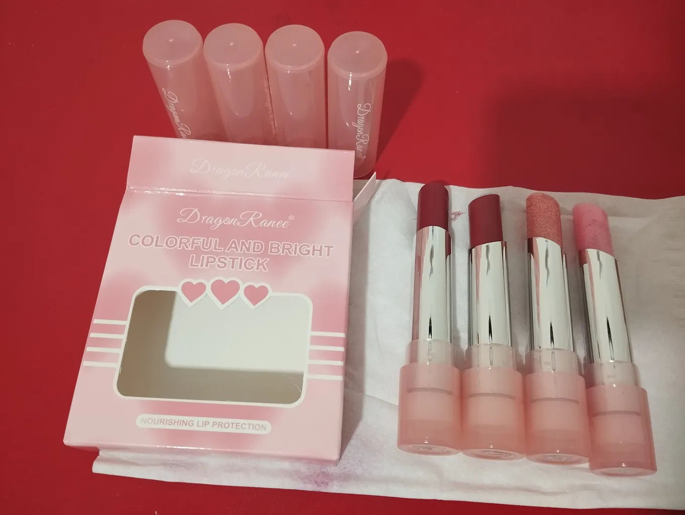 رژ لب جامد دراگون رانی مدل lovely مجموعه 4 عددی