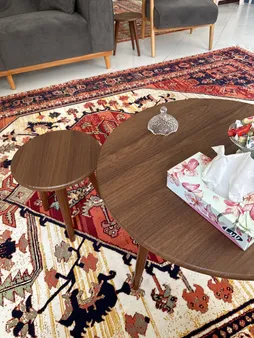 میز جلو مبلی و عسلی مدل سپیدار H1011 مجموعه 4 عددی