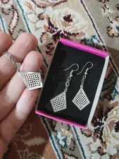 تجریه خرید نیم ست نقره طرح لیزری لوزی کد ِِDAS23