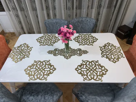 زیر بشقابی چرم مصنوعی دکورانر مدل P901 ست 6 عددی