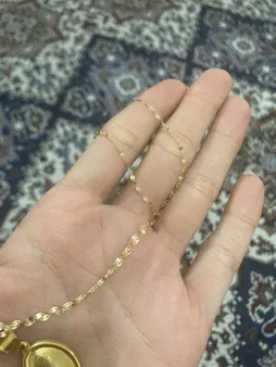 زنجیر طلا 18 عیار زنانه طلای مستجابی مدل کاملیا کد SH40