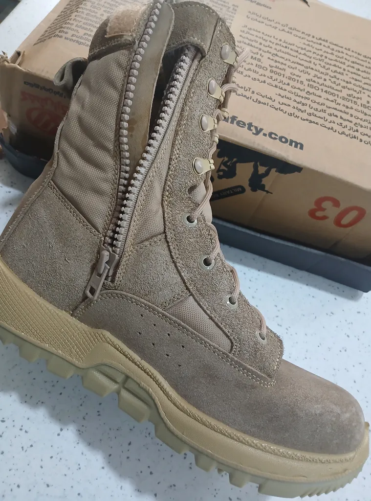 پوتین ایمنی مدل گارد زیپ دار جیر