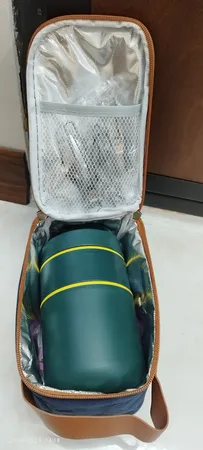 ظرف سفری مدل دینا دو طبقه استیل به همراه کیف