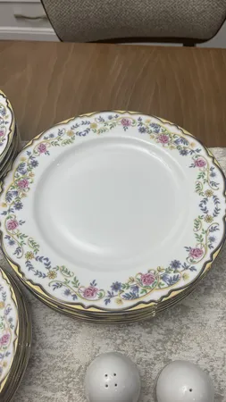 سرویس غذا خوری 28 پارچه چینی زرین ایران سری ایتالیا اف مدل گلستان درجه یک