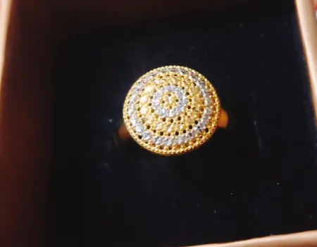 انگشتر طلا 18 عیار زنانه طلای مستجابی مدل گرد آوا کد 1 سایز 54