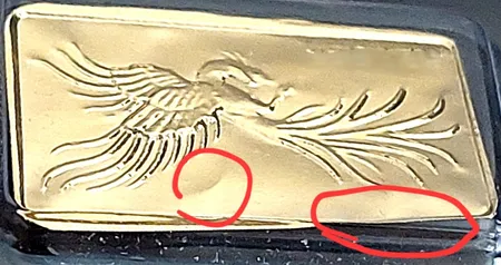 شمش طلا 24 عیار ایران‌شمش مدل سیمرغ کد T-0.1