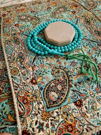 سجاده جانماز ترمه نگین خاتم طرح افشاری کد SBZ