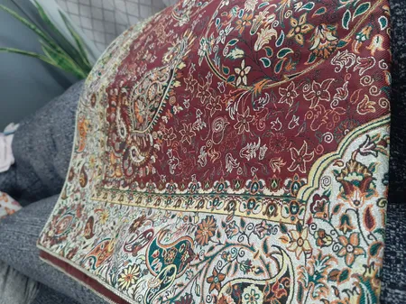 رومیزی ترمه نگین خاتم یزد طرح افشاری کد ZRSH