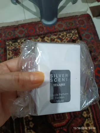 عطر جیبی مردانه اسکلاره مدل Silver Scent با رایحه گرم و تند حجم 35 میلی لیتر