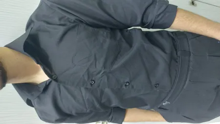 پیراهن آستین بلند یقه برگردان مردانه مدل جیب دار