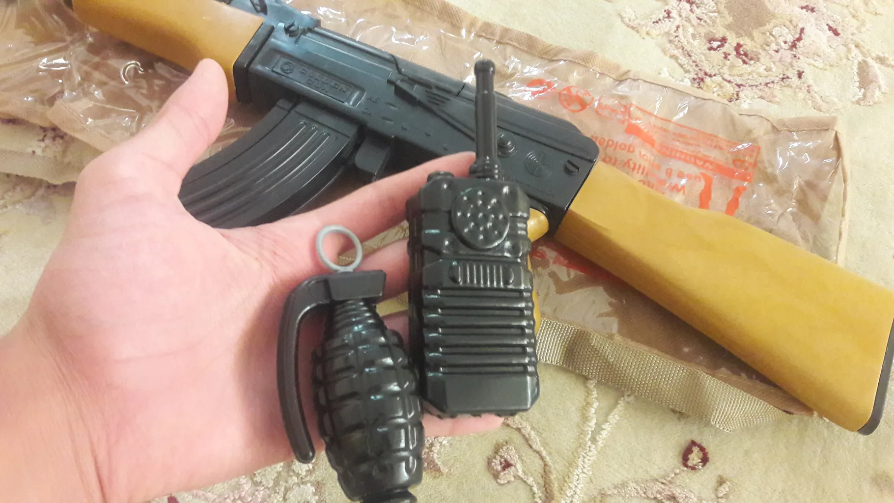 ست اسباب بازی تفنگ طرح کلاشینکف مدل AK-47