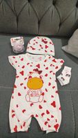 ست سرهمی و کلاه نوزادی دخترانه طرح گاو کد M268