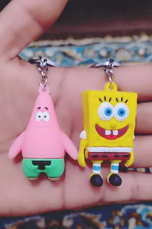 جاکلیدی مدل سیلیکونی طرح باب اسفنجی و پاتریک بسته 2 عددی