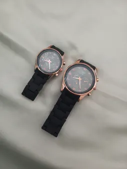 ست ساعت مچی عقربه ای زنانه و مردانه مدل Emp-Blk