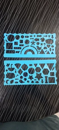 ست خط کش نشکن شابلونی مدل Flexible بسته ۲ عددی