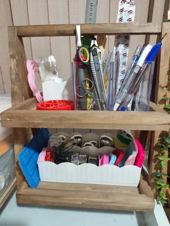 شلف رومیزی مدل دو طبقه چوبی کد 053