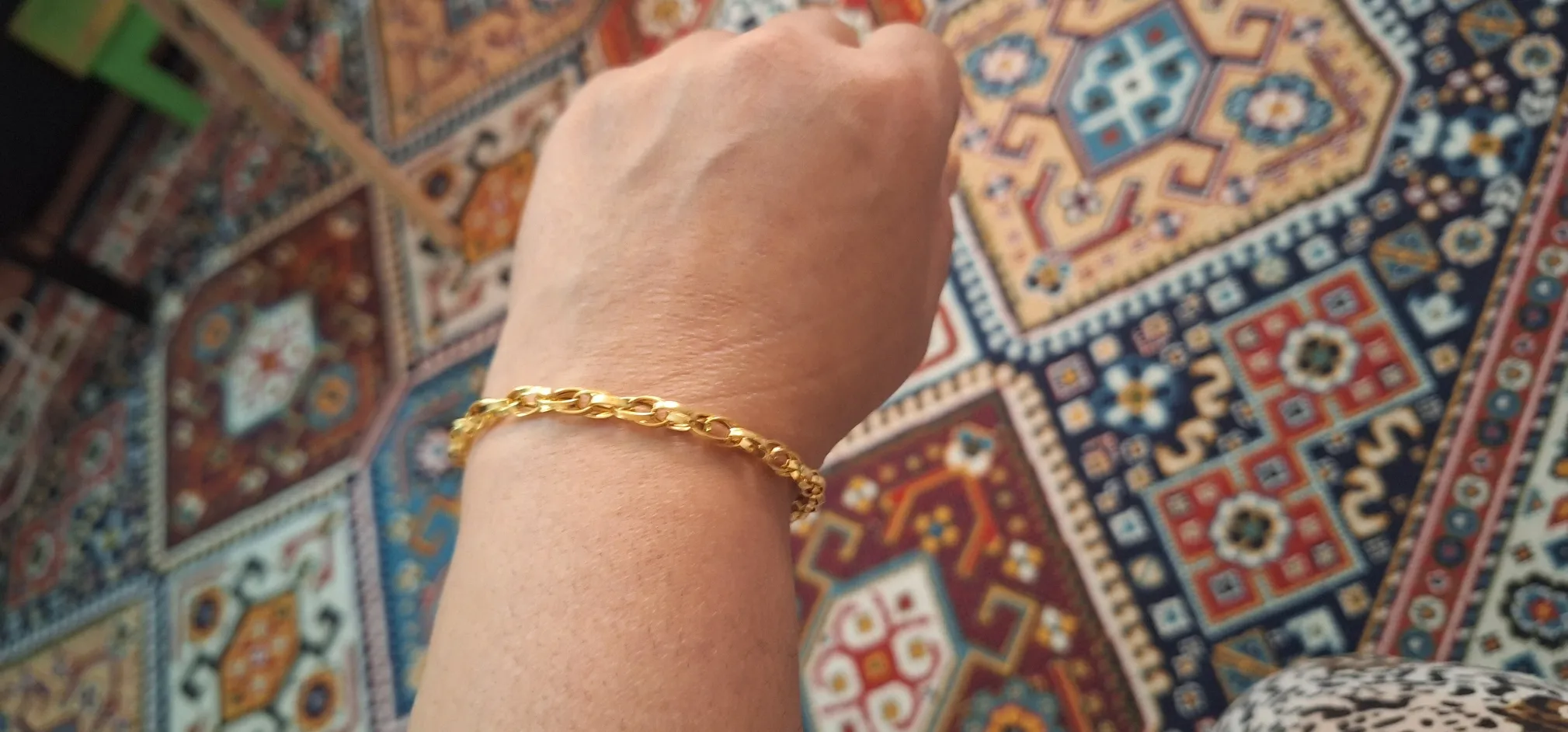 دستبند طلا 18 عیار زنانه طلای مستجابی کد AVA19