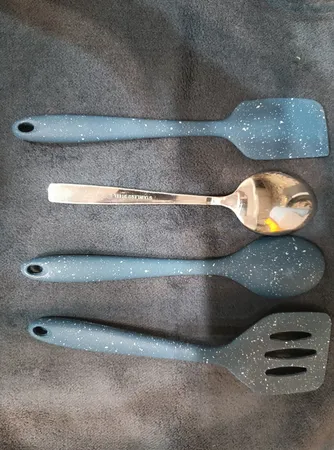 سرویس کفگیر 3 پارچه شنگیا مدل سیلیکونی کهکشانی طرح مینیاتوری