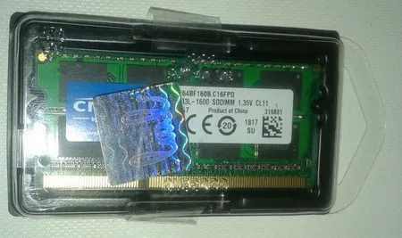 رم لپ تاپ کروشیال مدل DDR3L 1600MHz ظرفیت 8 گیگابایت