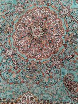 رومیزی ترمه نگین خاتم یزد طرح افشاری کد SBZ