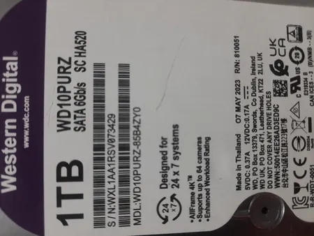 هارددیسک اینترنال وسترن دیجیتال مدل Purple WD10PURZ ظرفیت 1 ترابایت