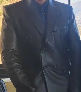 تجریه خرید کت چرم مردانه مدل شش دکمه دبل برس