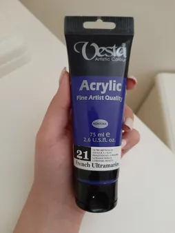رنگ اکریلیک وستا مدل 21 French Ultramarine حجم 75 میلی لیتر