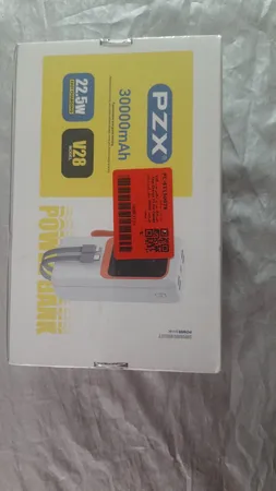 پاوربانک پی زد ایکس مدل V28 Fast Charge 22.5W Cabled ظرفیت 30000 میلی آمپر ساعت