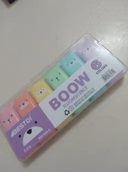 ماژیک علامت گذار مدل قاب دار طرح خرس کد 01  بسته 6 عددی