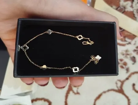 دستبند زنجیری طلا 18 زنانه الی گالری مدل ونکلیف پروخالی ظریف