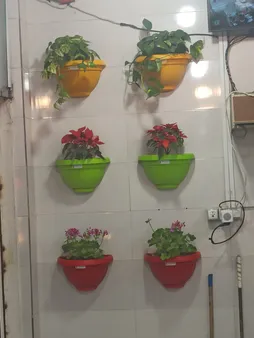 گلدان دیواری گلپونه مدل ZF502 مجموعه 2 عددی