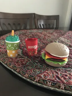 ست اسباب بازی فست فود زینگو مدل همبرگر و نوشیدنی