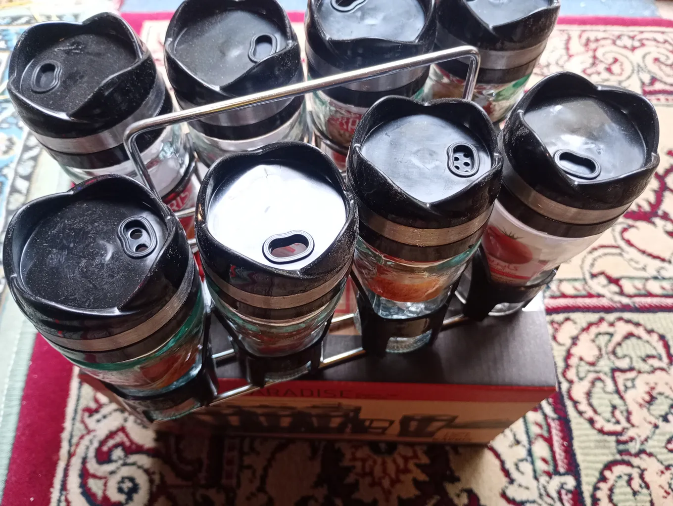 ست جا ادویه 9 پارچه کاپریس مدل فلورا کد GGB8