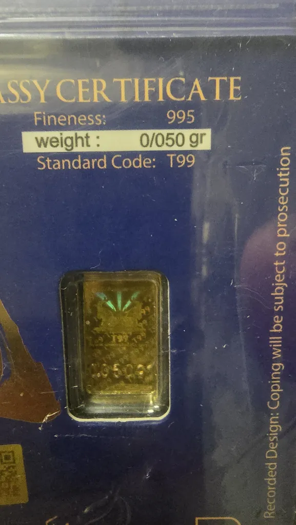 شمش طلا 24 عیار پرنیا مدل نقش برجسته کارت فرکانسی