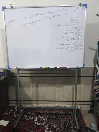 تخته وایت برد آفرین کد M02N سایز 120×90 سانتی متر به همراه پایه نگهدارنده